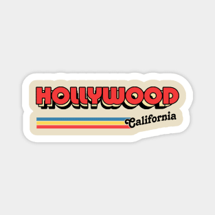 Hollywood, CA \/\/\/\ Retro Typography Design Magnet