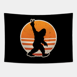 Retro Bigfoot Peace Sign Tapestry