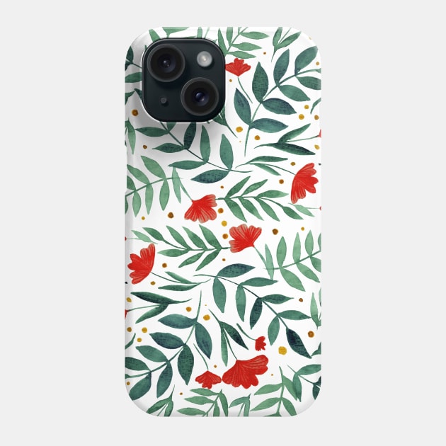 Magical garden - red and green Phone Case by wackapacka