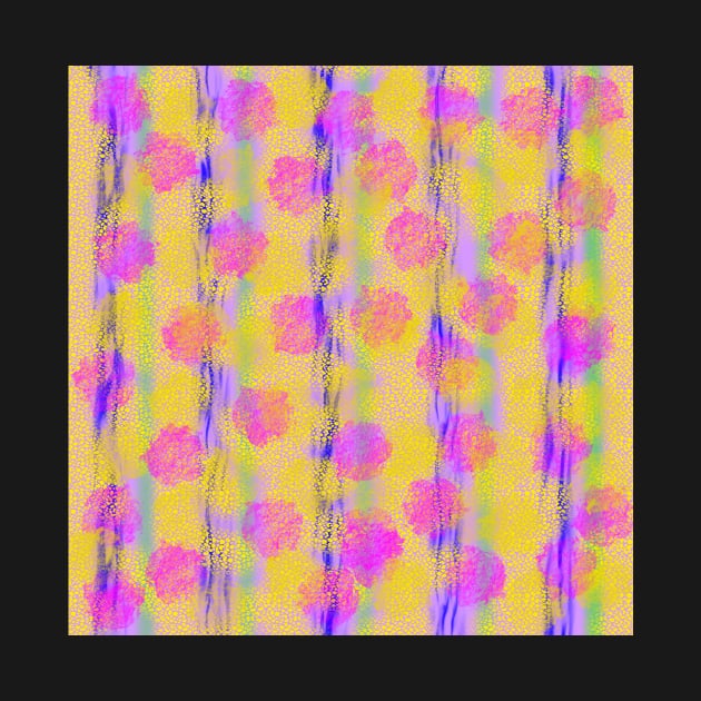 Pink Purple Yellow Floral Abstract by Klssaginaw