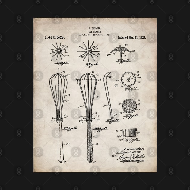 Whisk Patent - Baking Art - Antique by patentpress