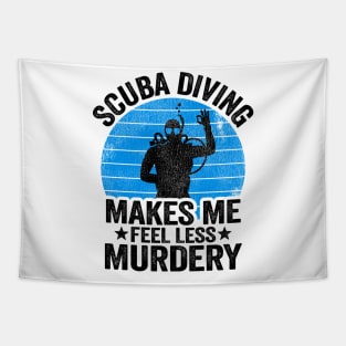 Funny Diver Scuba Diving Gift Murdery Quote Divers Tapestry