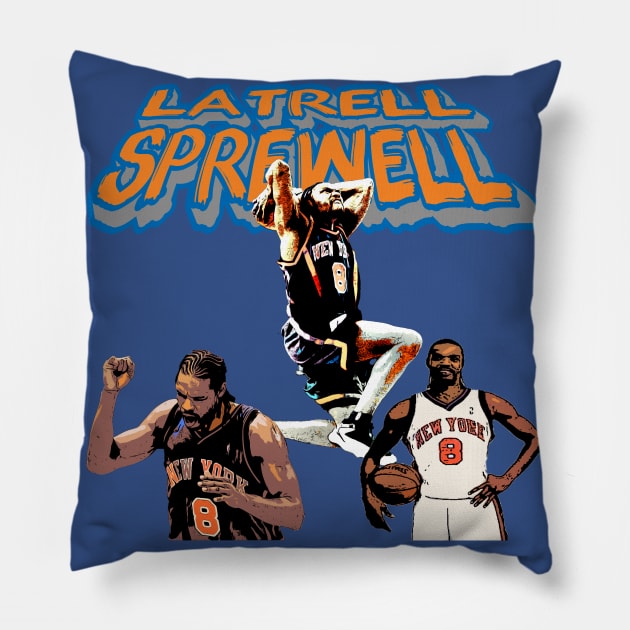 Latrell Sprewell NY Knicks Pillow by IronLung Designs