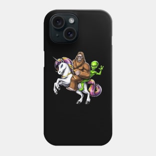 Bigfoot Alien Riding Unicorn Phone Case