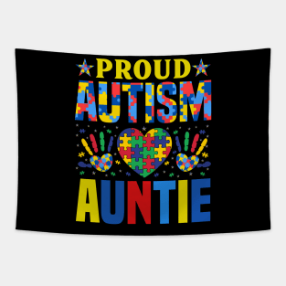 Proud Autism Auntie Autism Awareness Gift for Birthday, Mother's Day, Thanksgiving, Christmas Tapestry