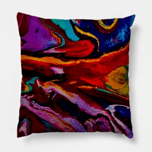 Abstract colorful fluid paint Pillow