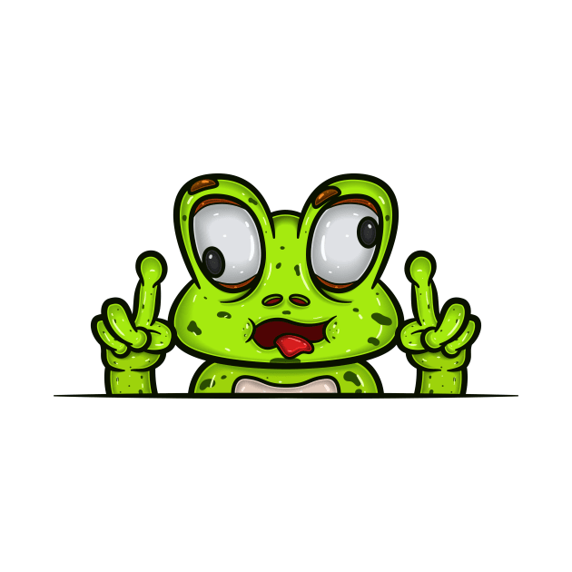 Frog Cartoon With Crazy Face Expression by tedykurniawan12