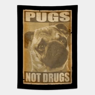 Pugs Not Drugs Poster Tapestry