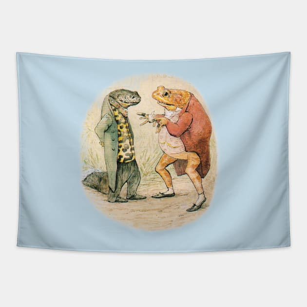 Jeremy Fisher and Sir Isaac Newton - Beatrix Potter Tapestry by forgottenbeauty