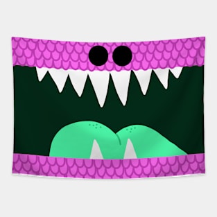 Pink Scales Monster Mouth Tapestry