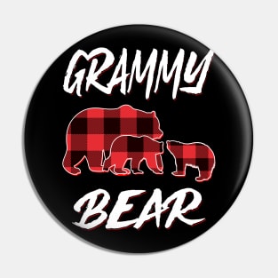 Grammy Bear Red Plaid Christmas Pajama Matching Family Gift Pin