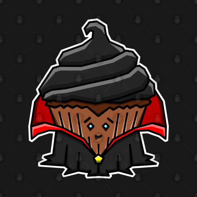 Cute and Creepy Chocolate Vampire Dracula Cupcake Gift - Vampire Cupcake by Bleeding Red Paint