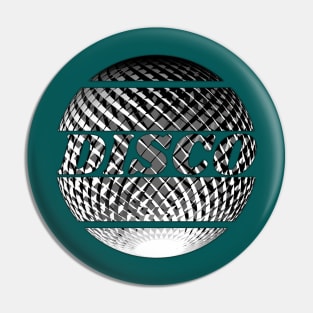 Disco ball in silver with the inscription "Disco" Pin