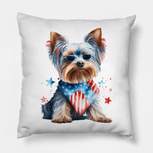 4th of July Yorkshire Terrier #3 Pillow