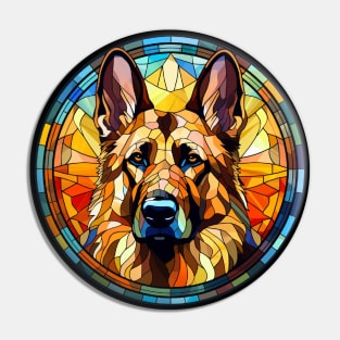 Stained Glass German Shepherd Dog Pin