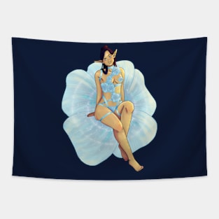 Blue Hibiscus Tapestry