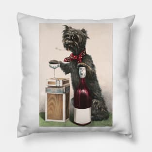 Cute Dog having Wine Pillow