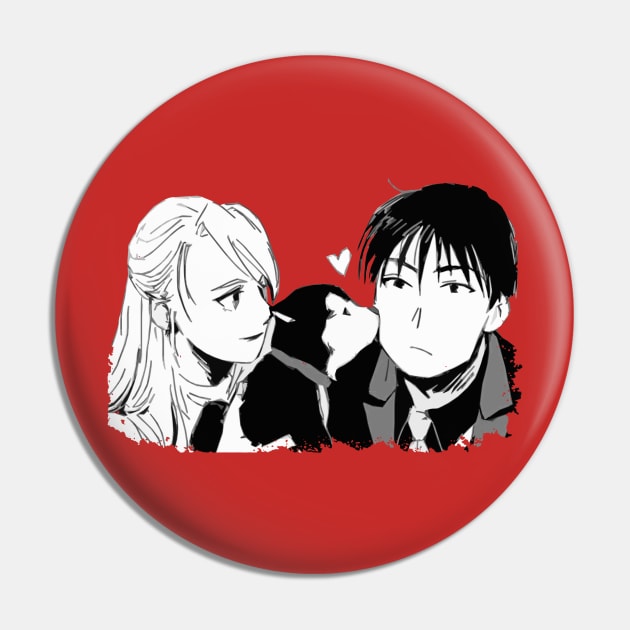 Roy Mustang and Riza Hawkeye FullMetal Alchemist Pin by SirTeealot