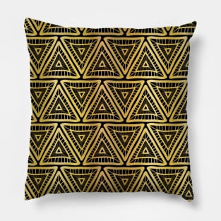 Golden Boho Triangles Pillow