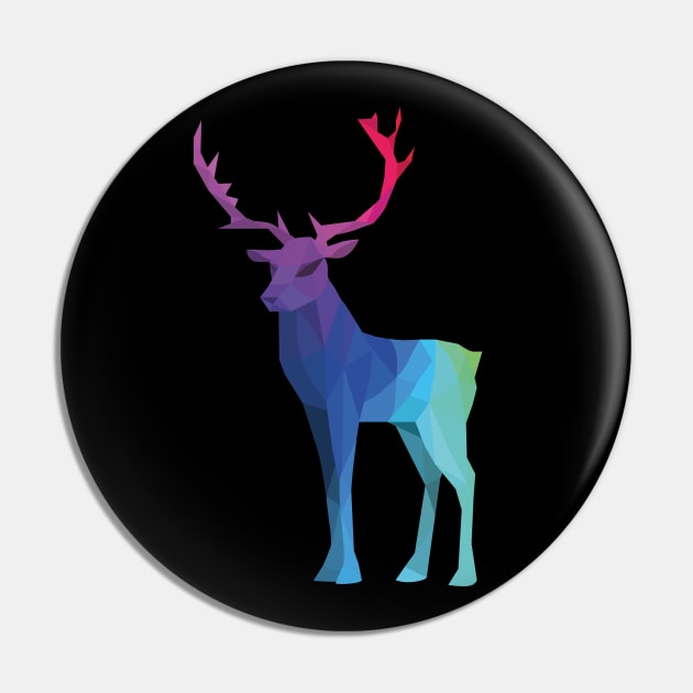 Rainbow Stag on Black Pin by shaldesign