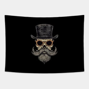 Skull with mustache Tapestry