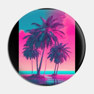 Vaporwave palm beach Pin