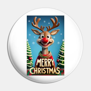 Merry Christmas - Reindeer Pin