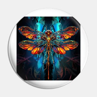 Dragonfly Neon Art 2 Pin