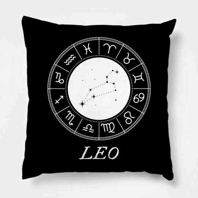 Leo Zodiac Sign Design With Constellation Pillow by My Zodiac Apparel