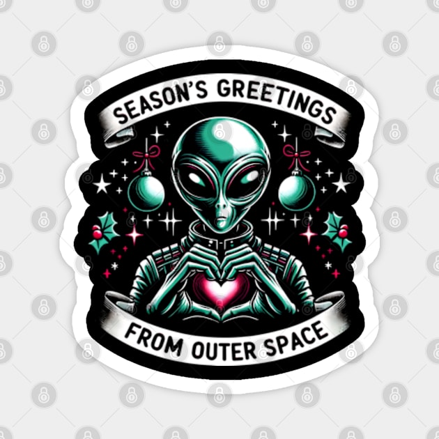 Cosmic Christmas greetings Magnet by Neon Galaxia