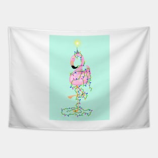 Flamingo Christmas Tree Tapestry