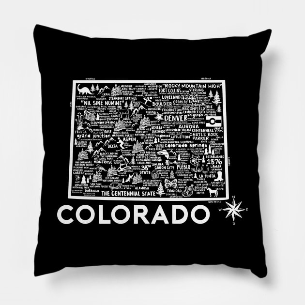 Colorado Map Pillow by Whereabouts Shop