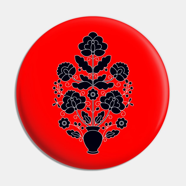 Ukrainian tree of life on red Pin by goldengallery