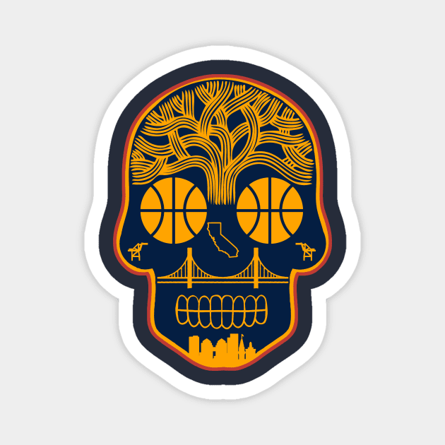 Golden State Sugar Skull Magnet by StickyHenderson