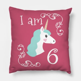 Sixth Birthday Unicorn Pillow