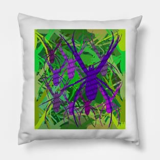 Arachnophobia Green Purple Pillow