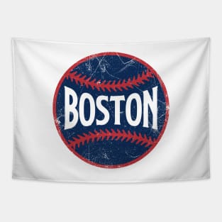 Boston Retro Baseball - White Tapestry