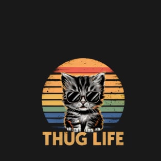 "Sunset Kitty: THUG LIFEStyle" - Cat, Rapper, Gangster T-Shirt