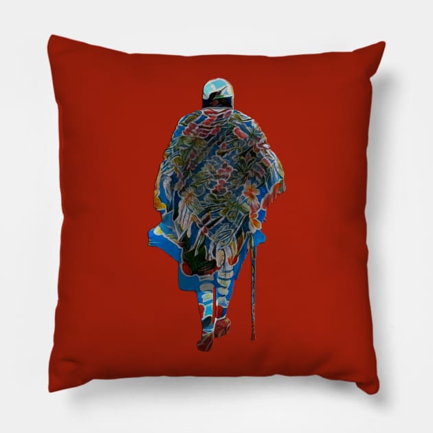 Portrait of a Road Warrior Pillow by zuzugraphics