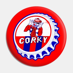 Vintage Corky the Clown Soda Bottlecap Pin