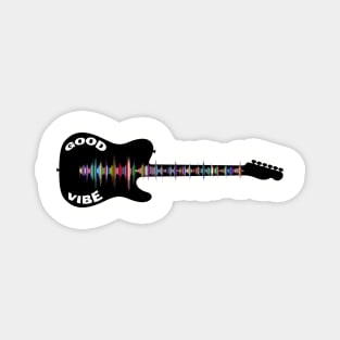 Electric Guitar Good Vibe Rainbow Strings Magnet