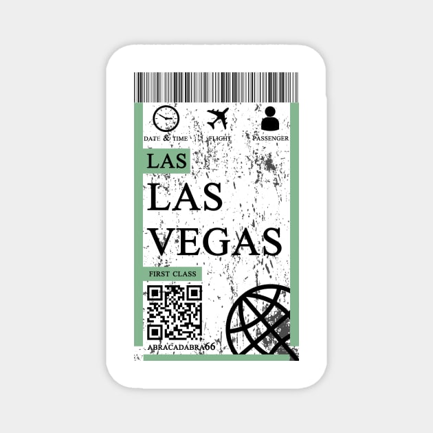 Las Vegas flight ticket boarding pass abstract Magnet by 