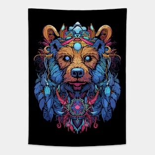 DMT Art Psychedelic Bear Tapestry