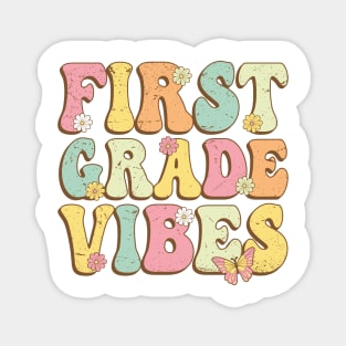 First Grade Vibes , 1st Grade Vibes , back to school Retro Vintage Magnet