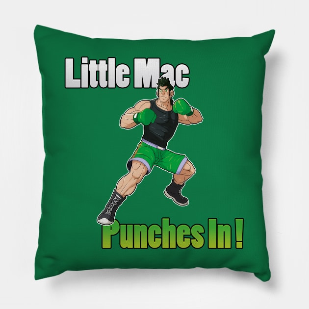 Little Mac Punches In ! Pillow by leomon32