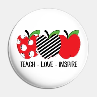 Teach Love Inspire Face Mask Pin