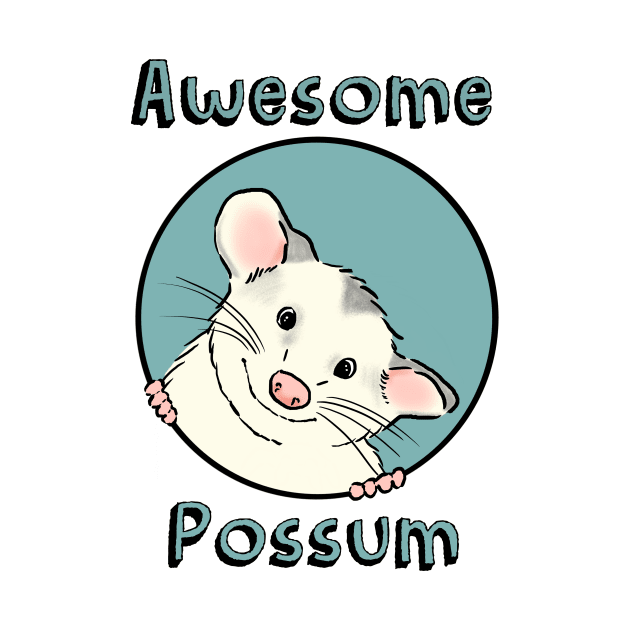 Awesome Possum, Cute Opossum, Cartoon Possum by sockdogs