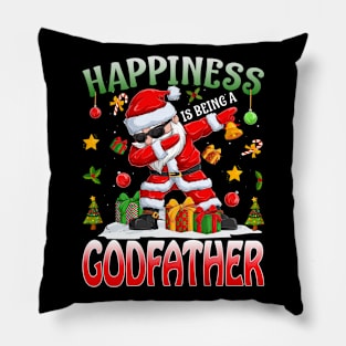 Happiness Is Being A Godfather Santa Christmas Pillow