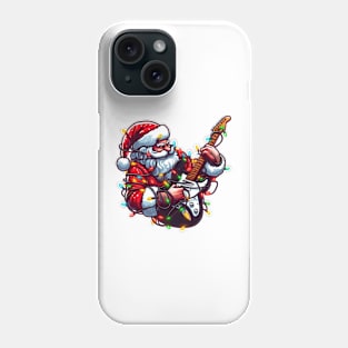 Santa Claus Playing Electric Guitar Phone Case