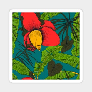 Seamless tropical pattern with banana palms Magnet